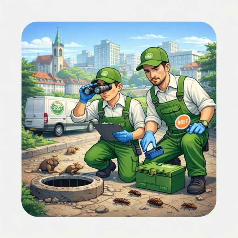 Schädlingsbekämpfung in Nürnberg durch BBSF – Monitoring von Ratten und Insekten.
