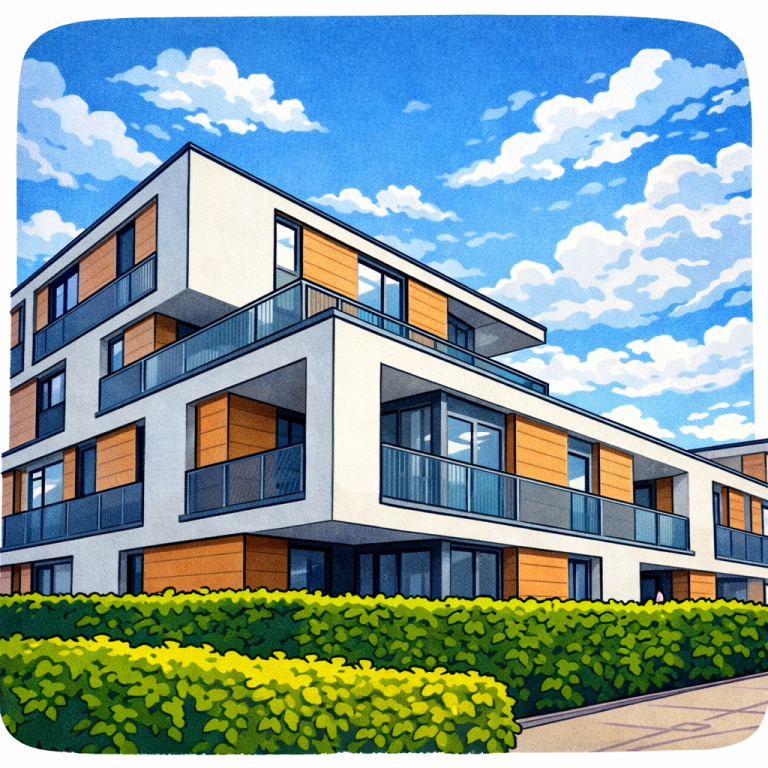 Moderne Wohnanlage in Franken – Beispiel für professionelles Schädlingsmanagement in der Wohnungswirtschaft.