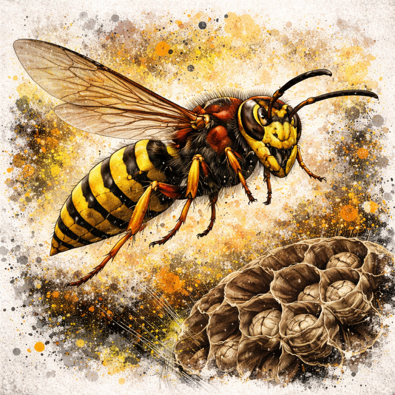 Hornisse im Flug – größte heimische Faltenwespe.