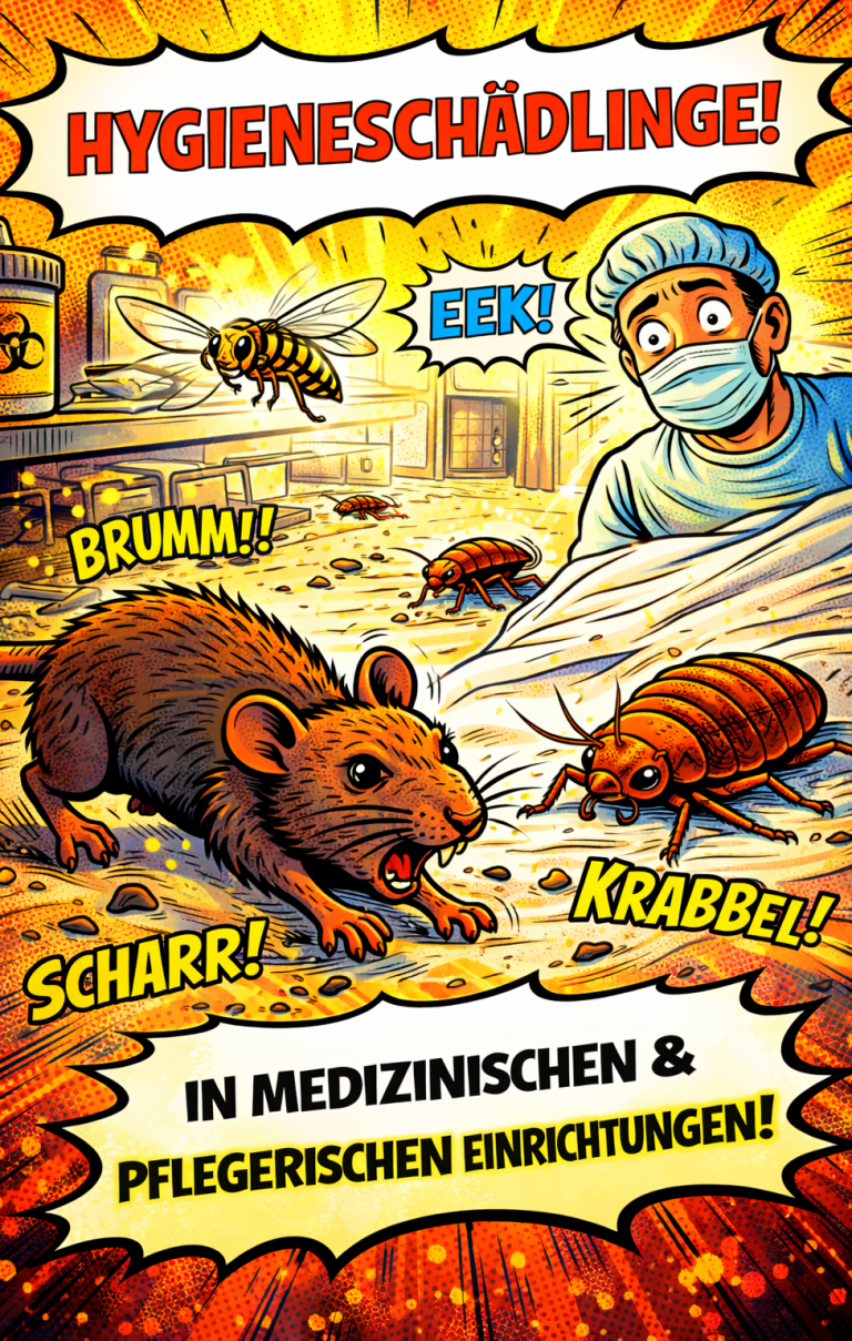 Schabe – typische Darstellung eines Hygieneschädlings Illustration im Comic Stil einer Schabe als Hygieneschädling