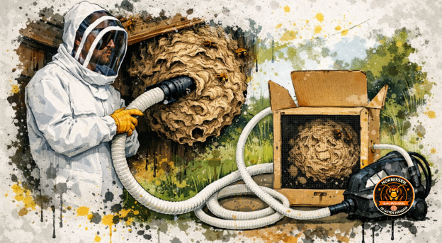 Hornissennest am Haus – typische Nistplätze erkennen Hornissennester am Haus unter Dachüberstand und im Dachbereich.