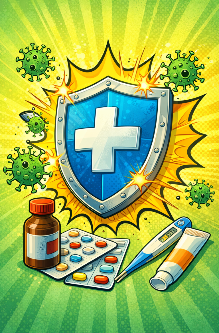 Medizinisches Schutzsymbol mit Hygienedarstellung als Symbol für Schädlingsmanagement im Gesundheitswesen.