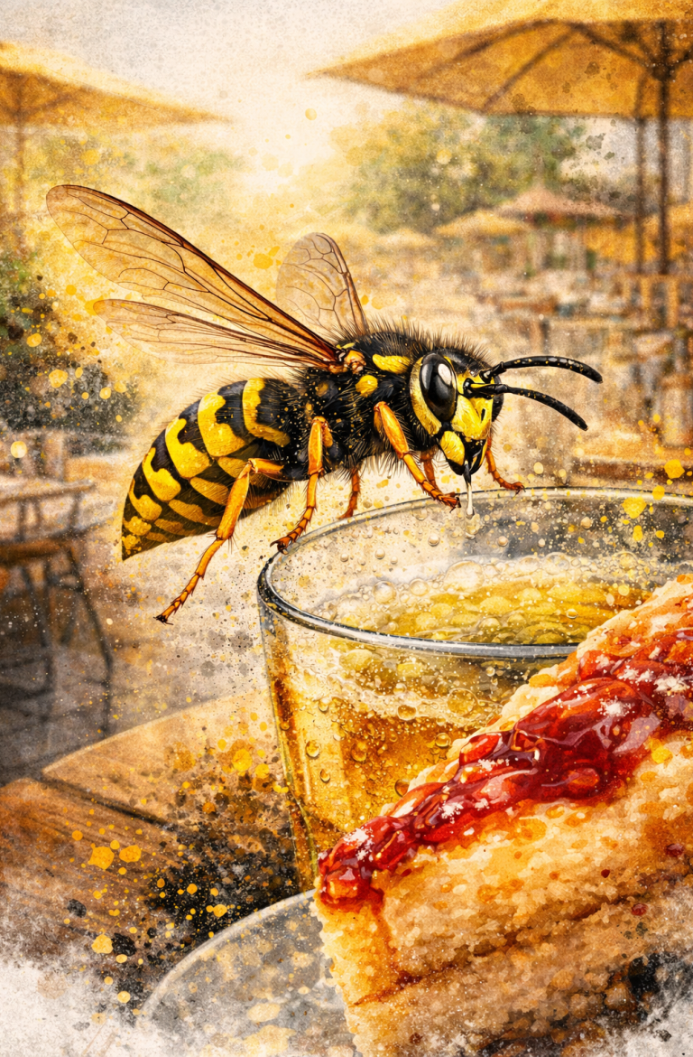 Wespe an Lebensmittel in Gastronomie – Risiko durch Wespenbefall