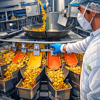 Industrieproduktion mit Hygienekontrolle und Monitoring in Lebensmittelverarbeitung